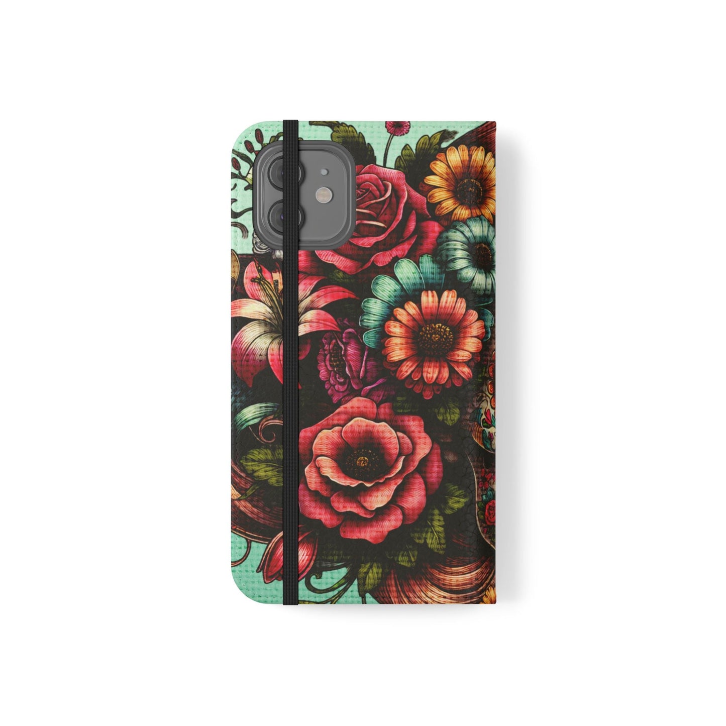 Sugar Skull Flip Wallet Phone Case