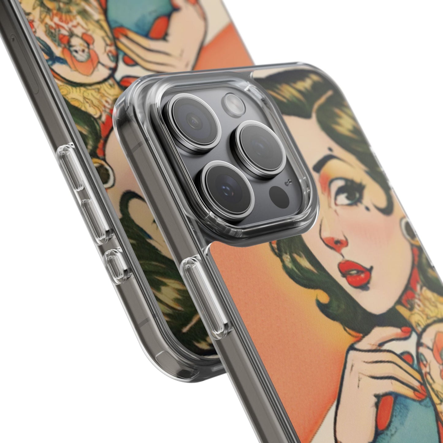 Retro Pin Up Clear Phone Case