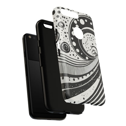 Artistic Black & White Swirl Tough Phone Case
