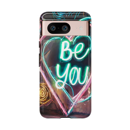 Be You Colorful Neon Heart Tough Phone Case