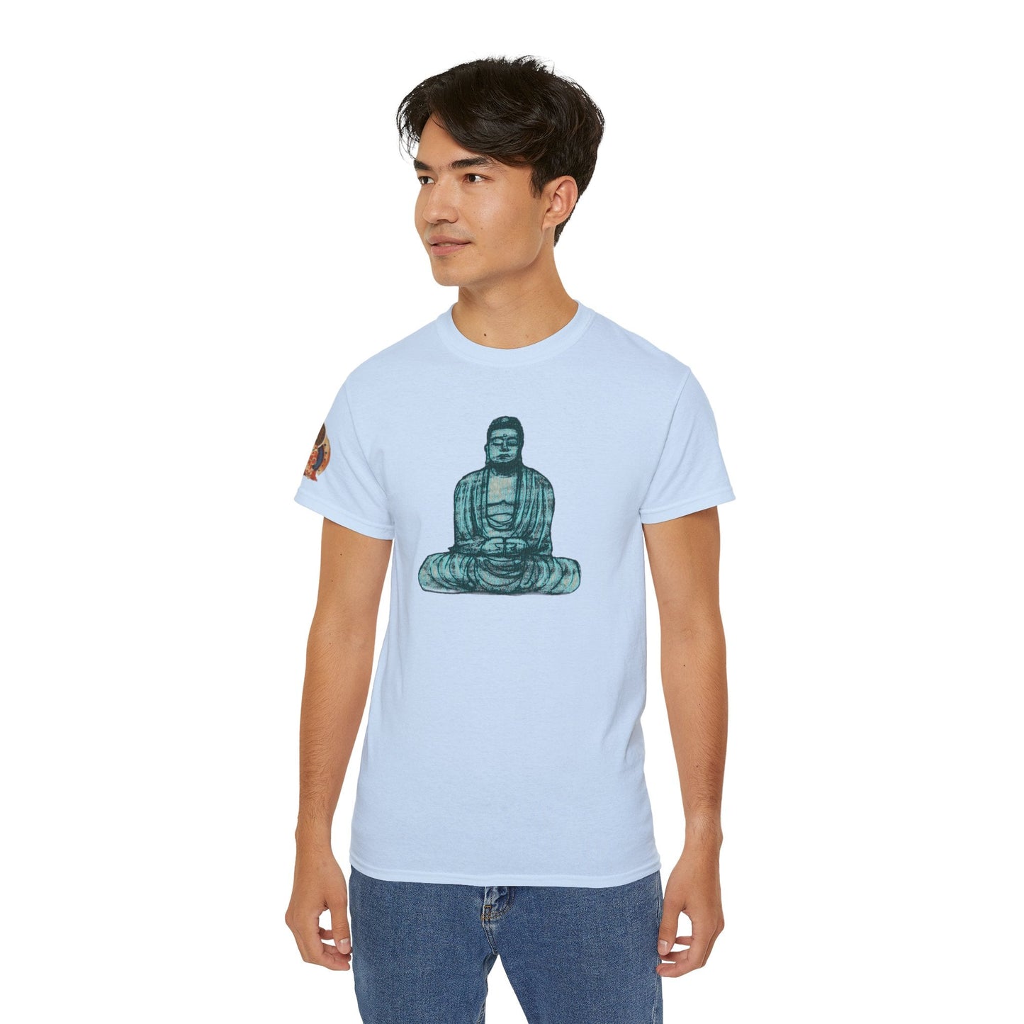Fine Art Buddha Chalk Drawing Print Unisex Ultra Cotton Tee
