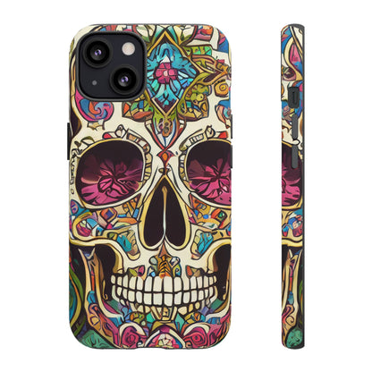 Colorful Sugar Skull Tough Phone Case