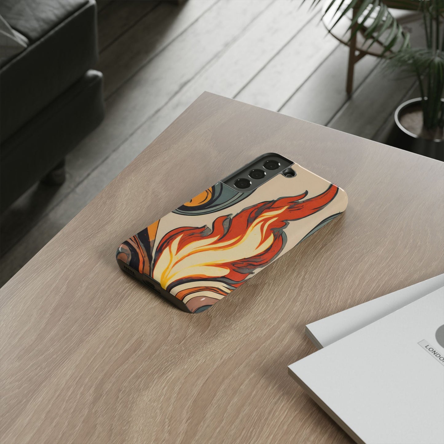 Artistic Flames Abstract Tough Phone Case