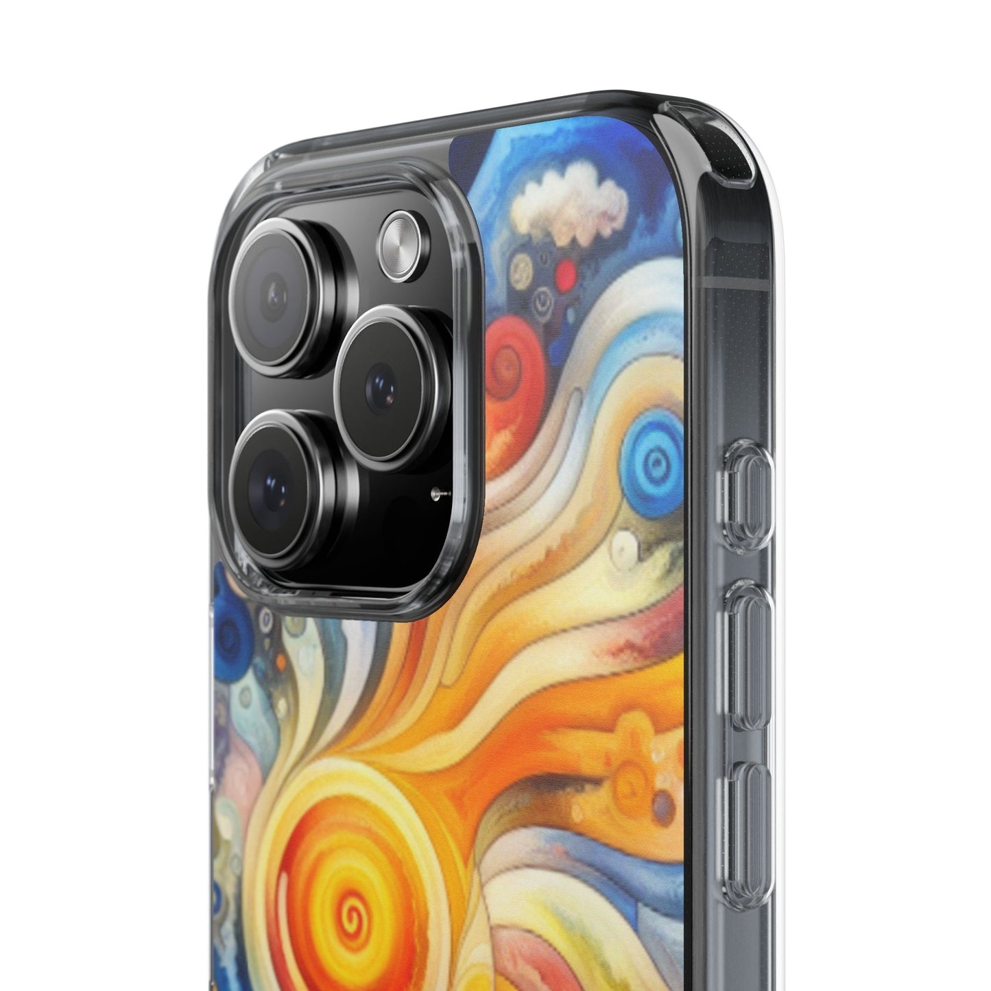 Colorful Abstract Swirl Clear Phone Case