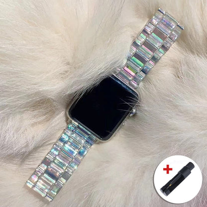 Resin Transparent Band for Apple Watch Series 11/10/9/8/7/6/5/4/ SE / Ultra 1/2/3