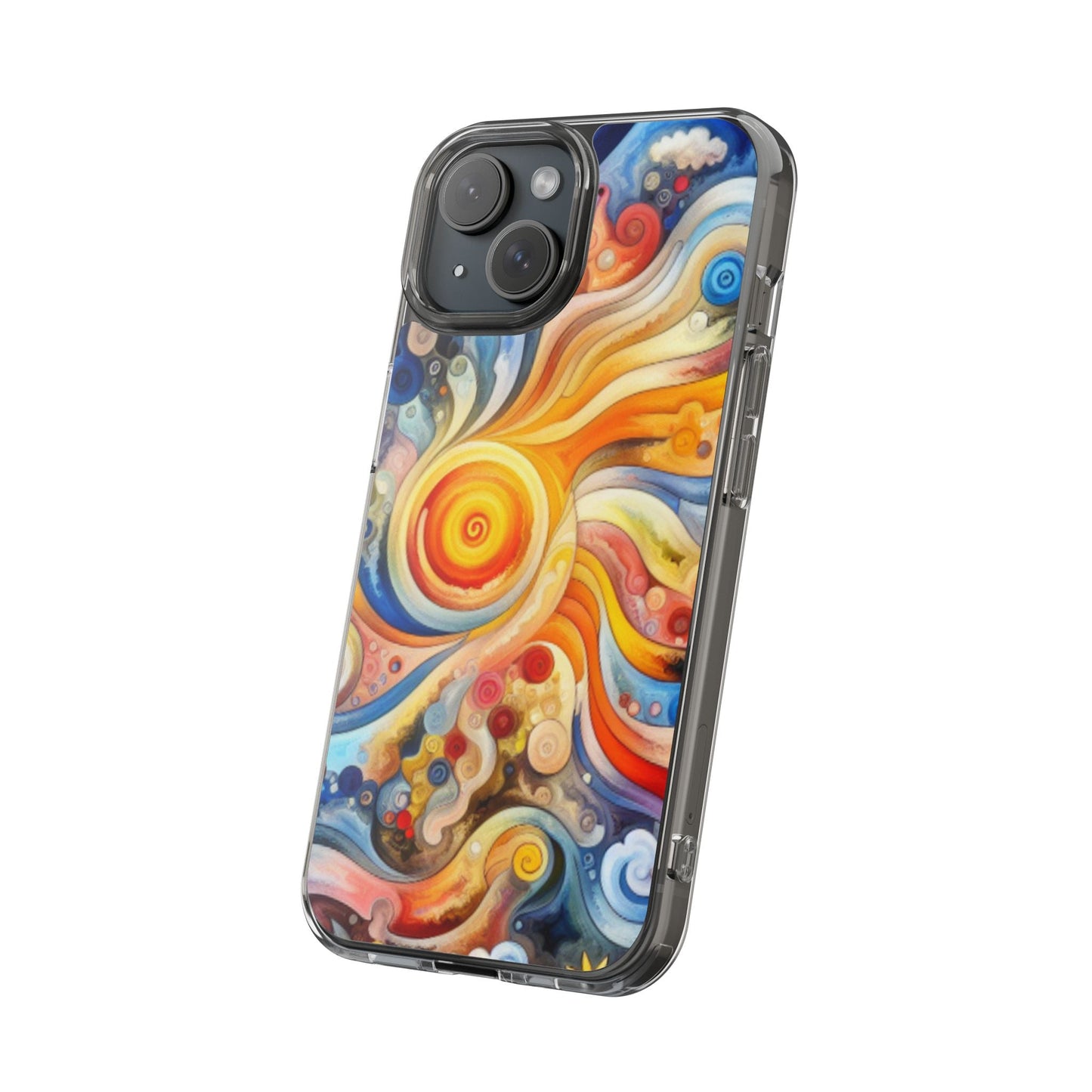 Colorful Abstract Swirl Clear Phone Case