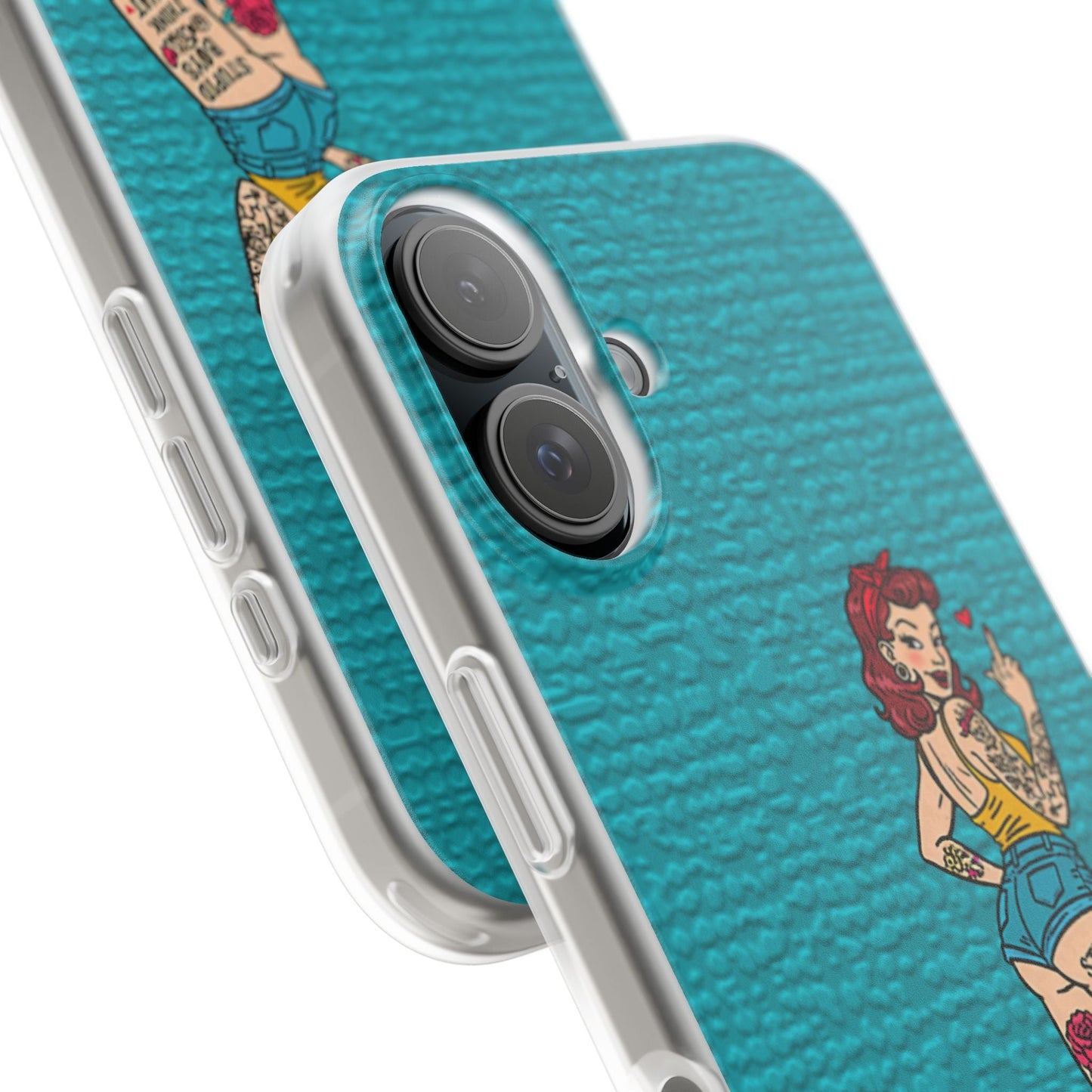 Sassy Pin-Up Stupid Boys Teal Flexi Phone Case