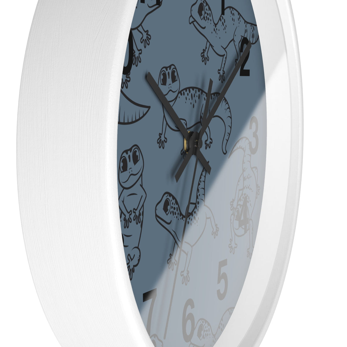 Playful Geckos 10" Wooden Wall Clock