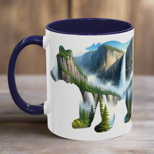 Yosemite National Park Colored Coffee Mug 11oz 15oz Waterfall Bear