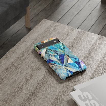 Diamond Blue Abstract Tough Phone Case