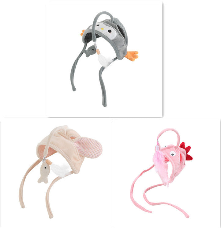 Cat Head Wearing Feather Stick