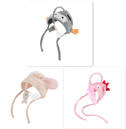 Cat Head Wearing Feather Stick