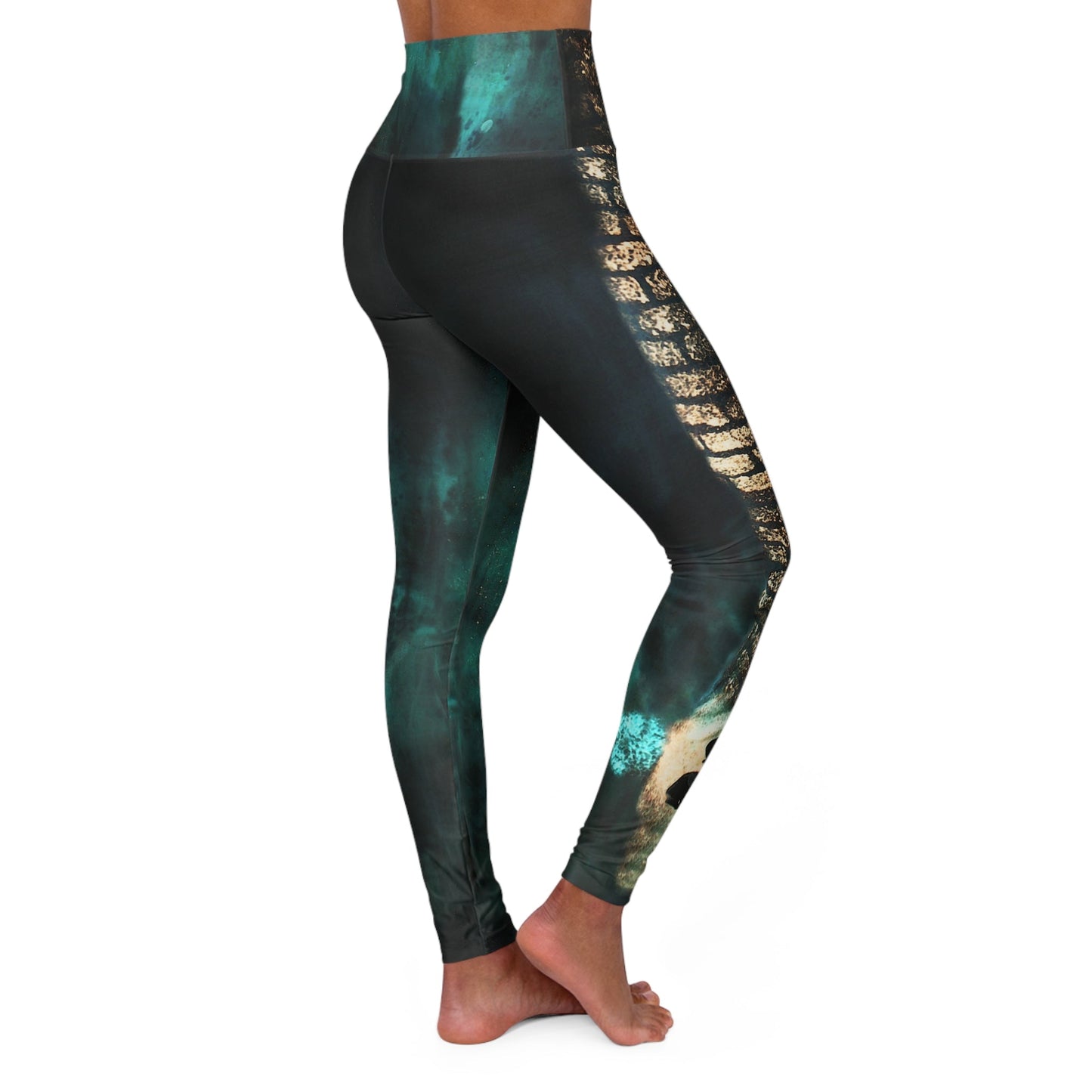 Girl Army Water Brushed Print High Waisted Leggings
