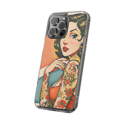 Retro Pin Up Clear Phone Case