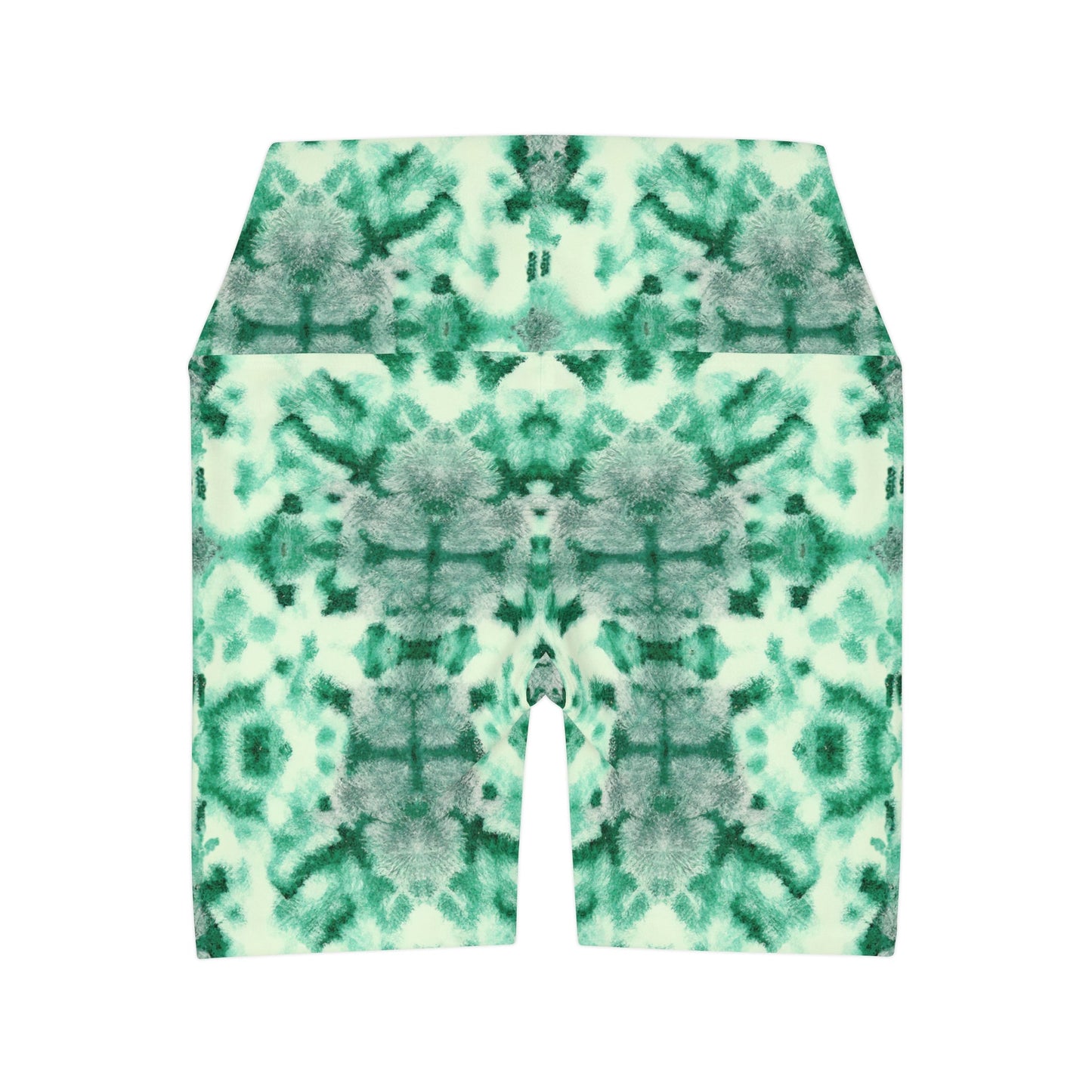 Shibori Lime Sherbert High Waisted Yoga Shorts