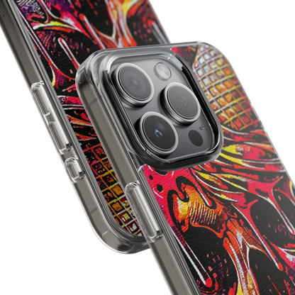 Neon Ice Cream Skull Clear Phone Case