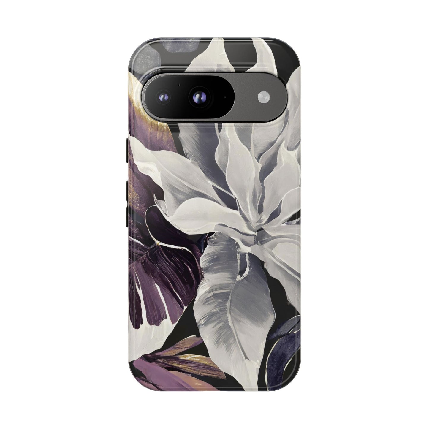 White & Plum Floral Tough Phone Case