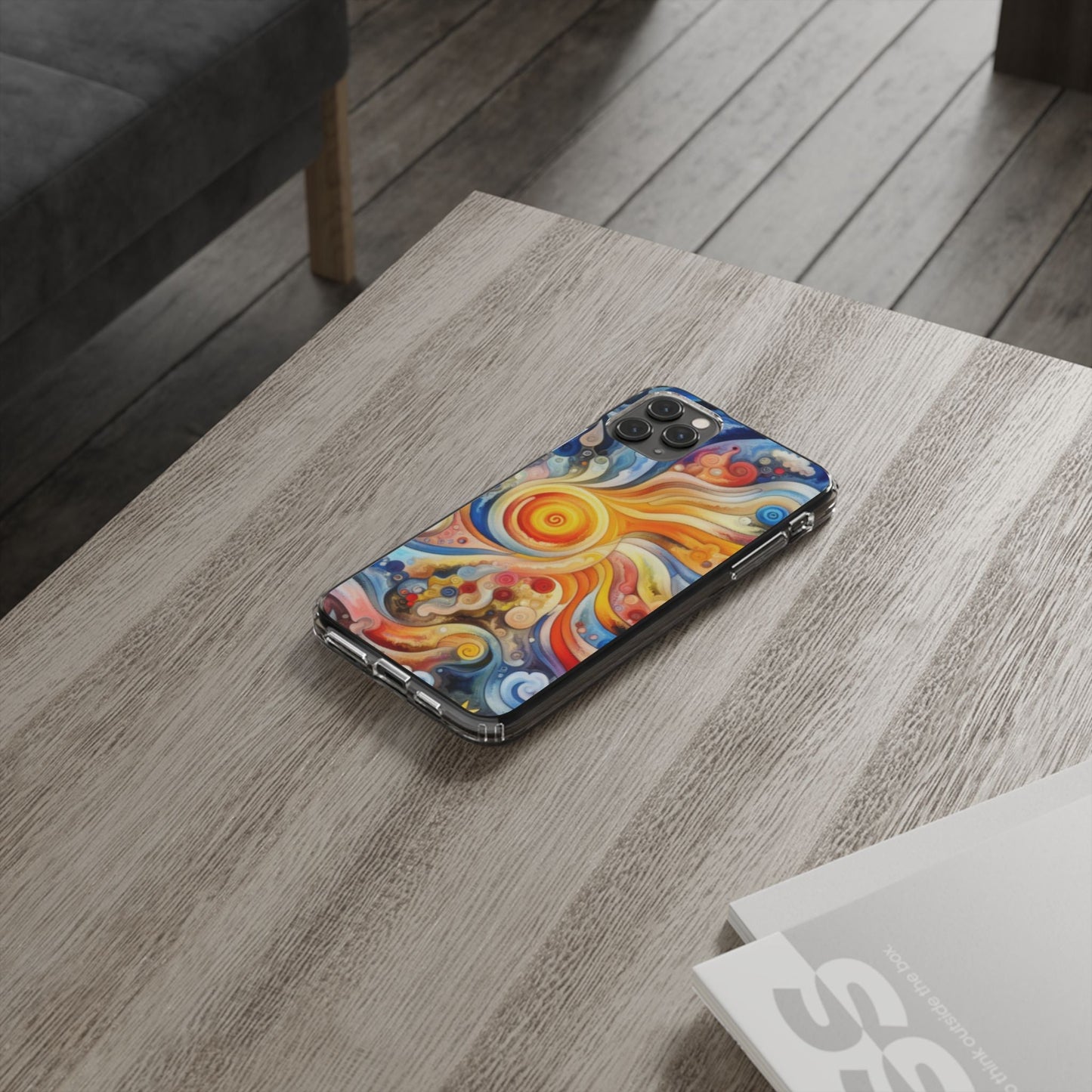 Colorful Abstract Swirl Clear Phone Case