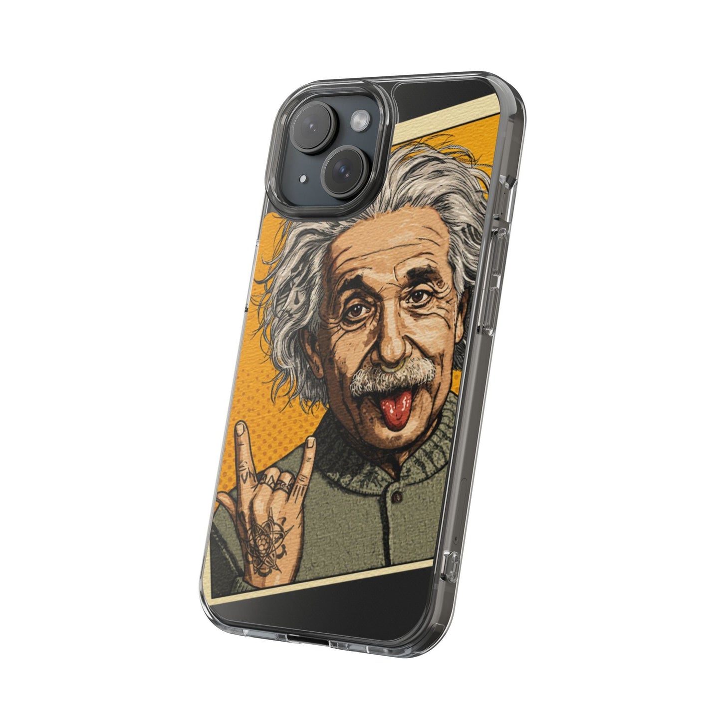 Edgy Einstein Clear Phone Cases