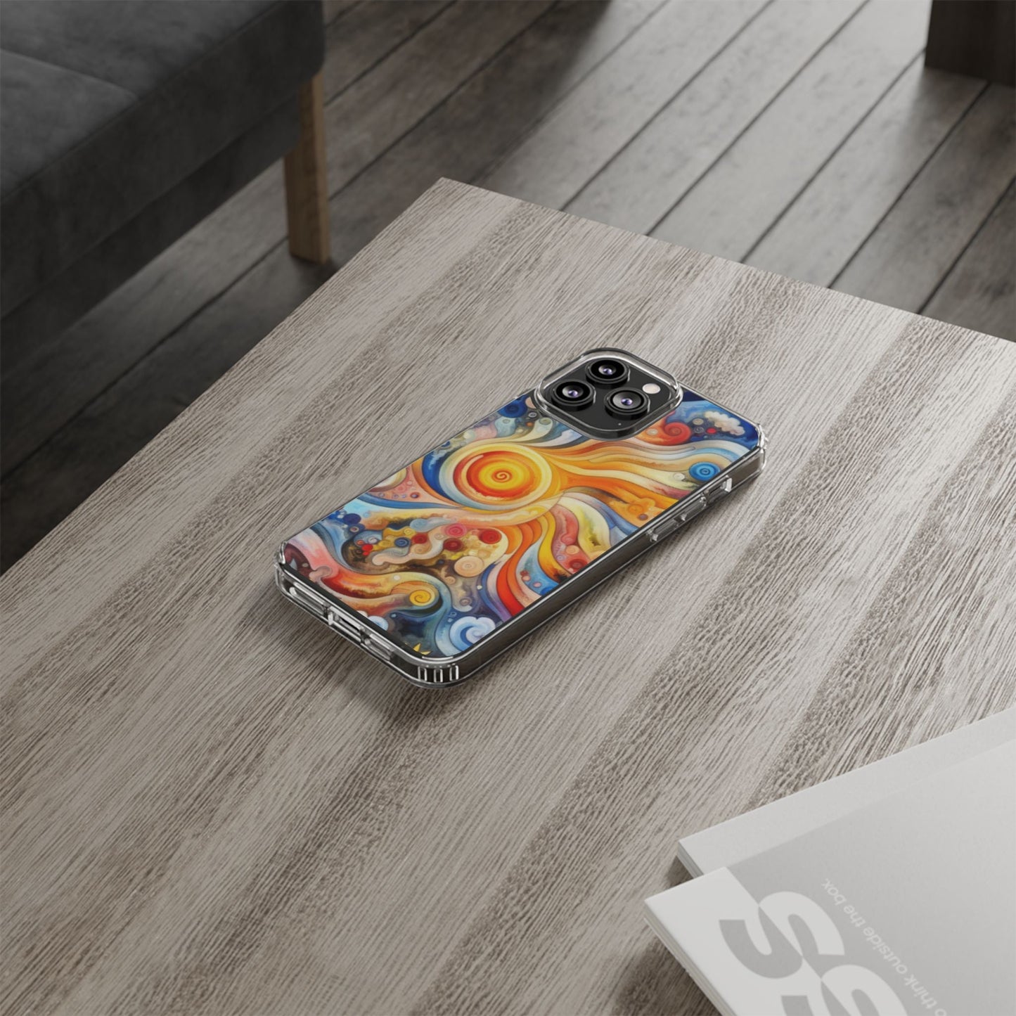 Colorful Abstract Swirl Clear Phone Case