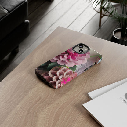 Elegant Paper Flowers Tough Phone Case