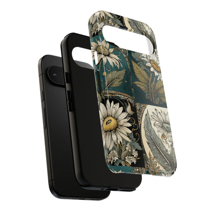 Abstract Teal Daisy Tough Phone Case