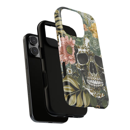 Floral Skull Tough Phone Case