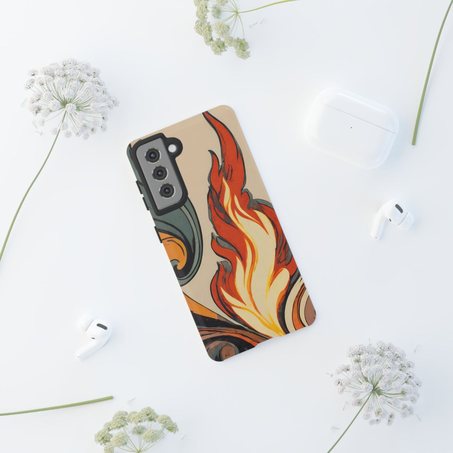 Artistic Flames Abstract Tough Phone Case