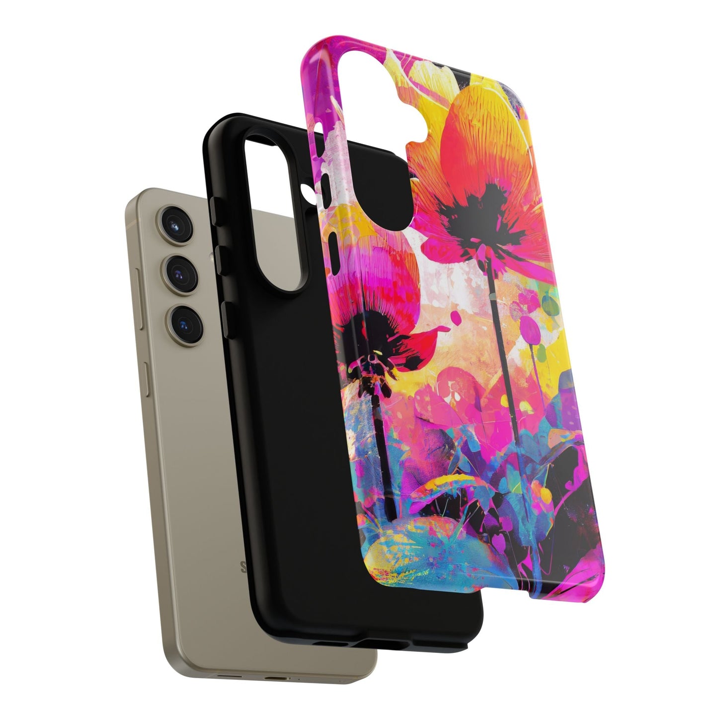 Neon Floral Tough Phone Case