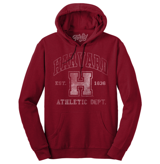 Harvard Athletic Department Pullover Hooded Sweashirt - Crimson