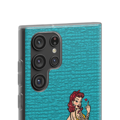 Sassy Pin-Up Stupid Boys Teal Flexi Phone Case