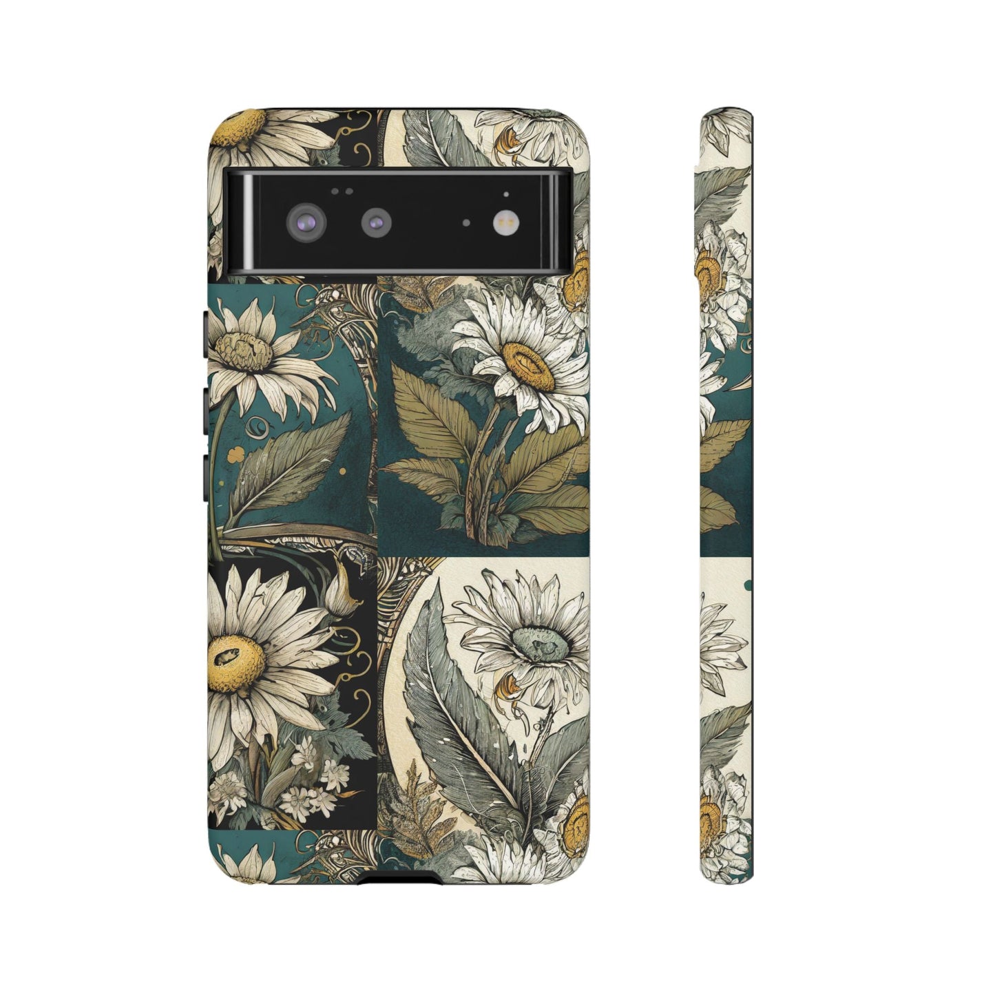 Abstract Teal Daisy Tough Phone Case