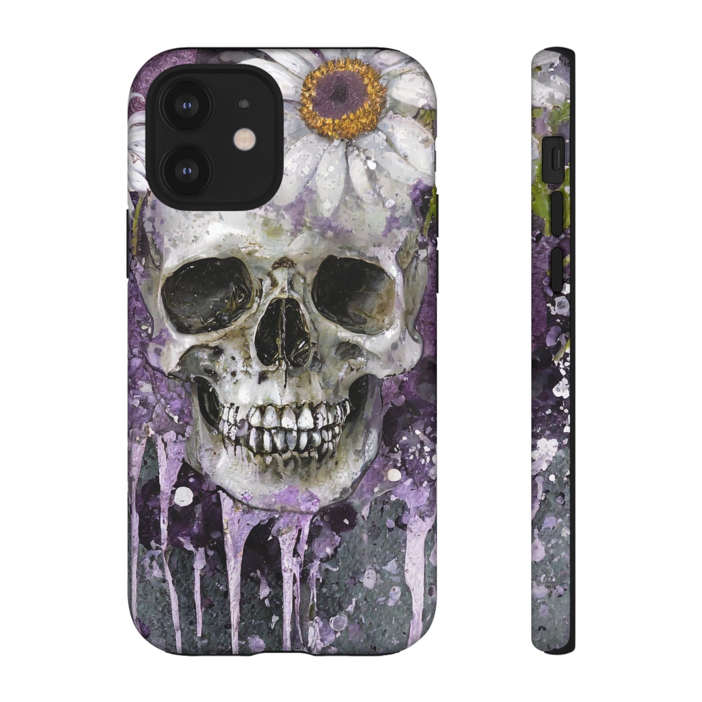 Plum Skull and Daisy Tough Phone Case
