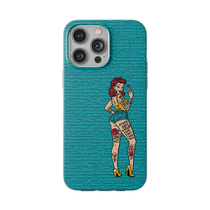 Sassy Pin-Up Stupid Boys Teal Flexi Phone Case