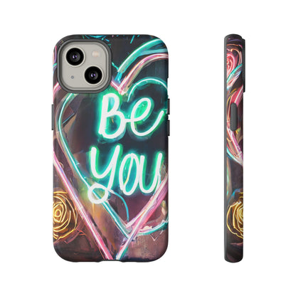 Be You Colorful Neon Heart Tough Phone Case