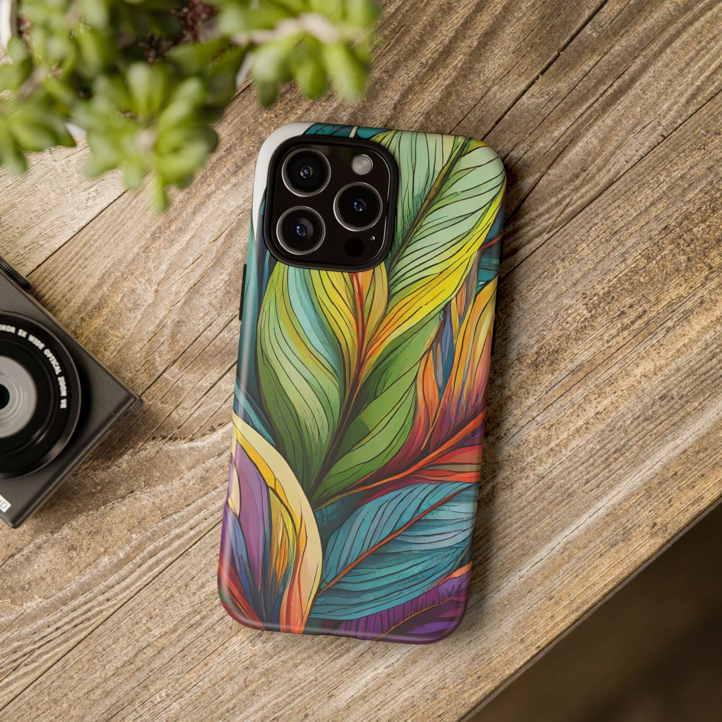 Vibrant Tropical Leaf Tough Phone Case