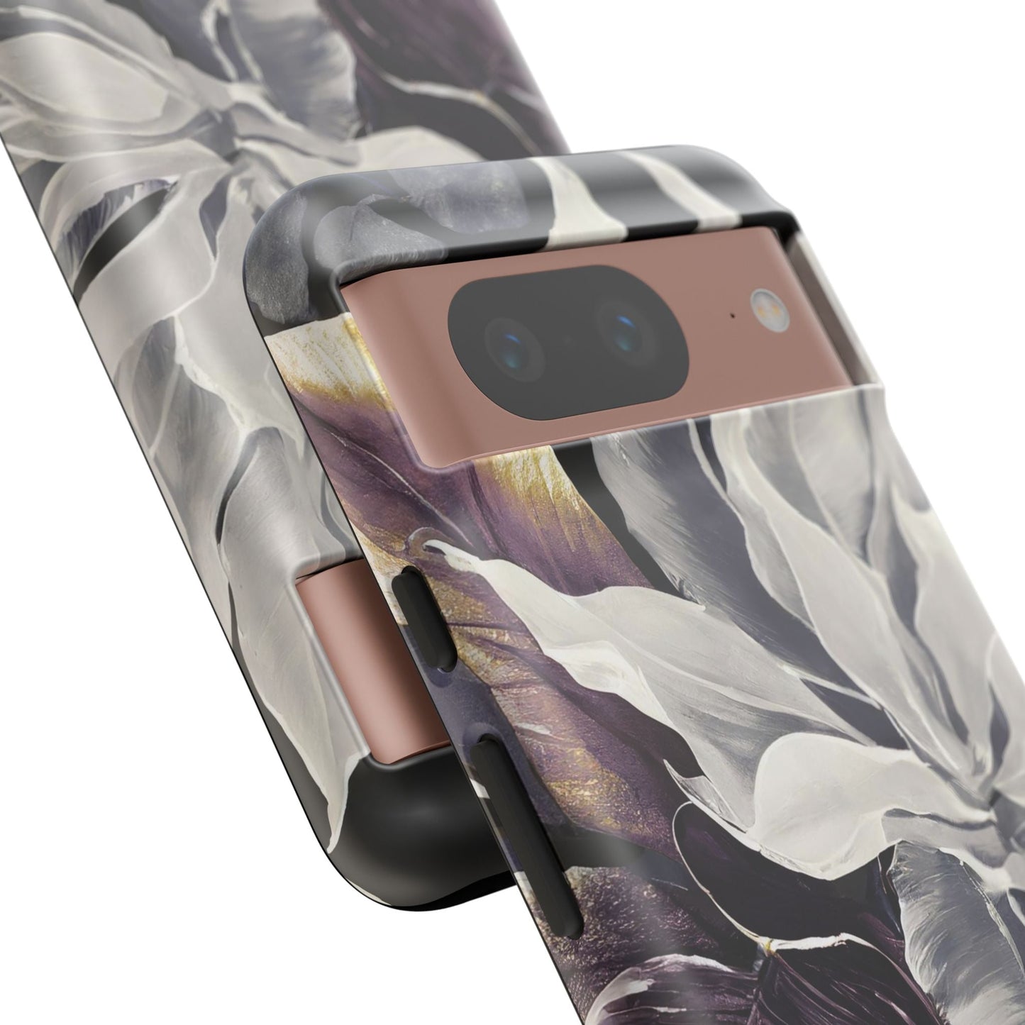 White & Plum Floral Tough Phone Case