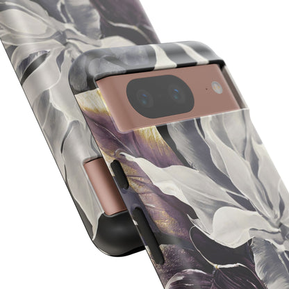 White & Plum Floral Tough Phone Case