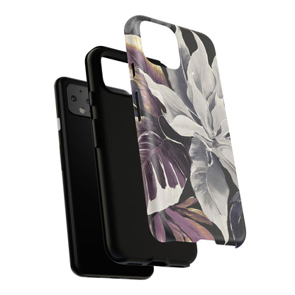 White & Plum Floral Tough Phone Case