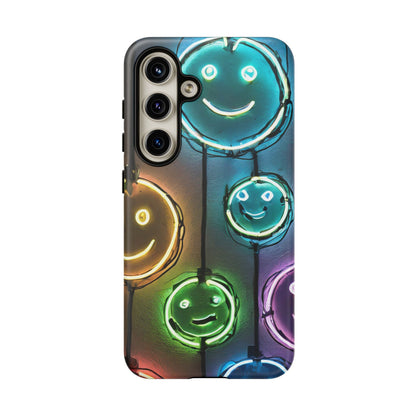 Colorful Neon Smiley Face Phone Case - Tough & Stylish Protection