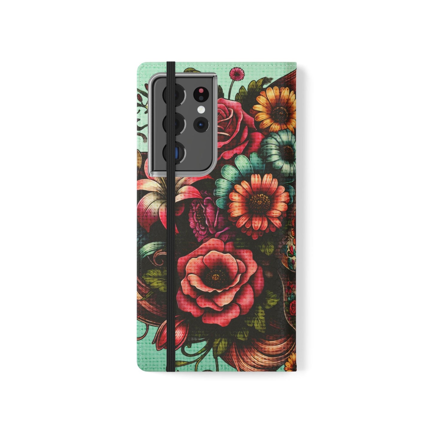 Sugar Skull Flip Wallet Phone Case