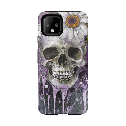 Plum Skull and Daisy Tough Phone Case