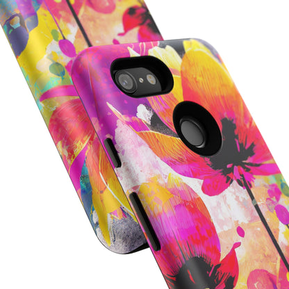 Neon Floral Tough Phone Case