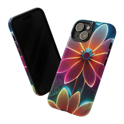 Vibrant Neon Flowers Tough Phone Case