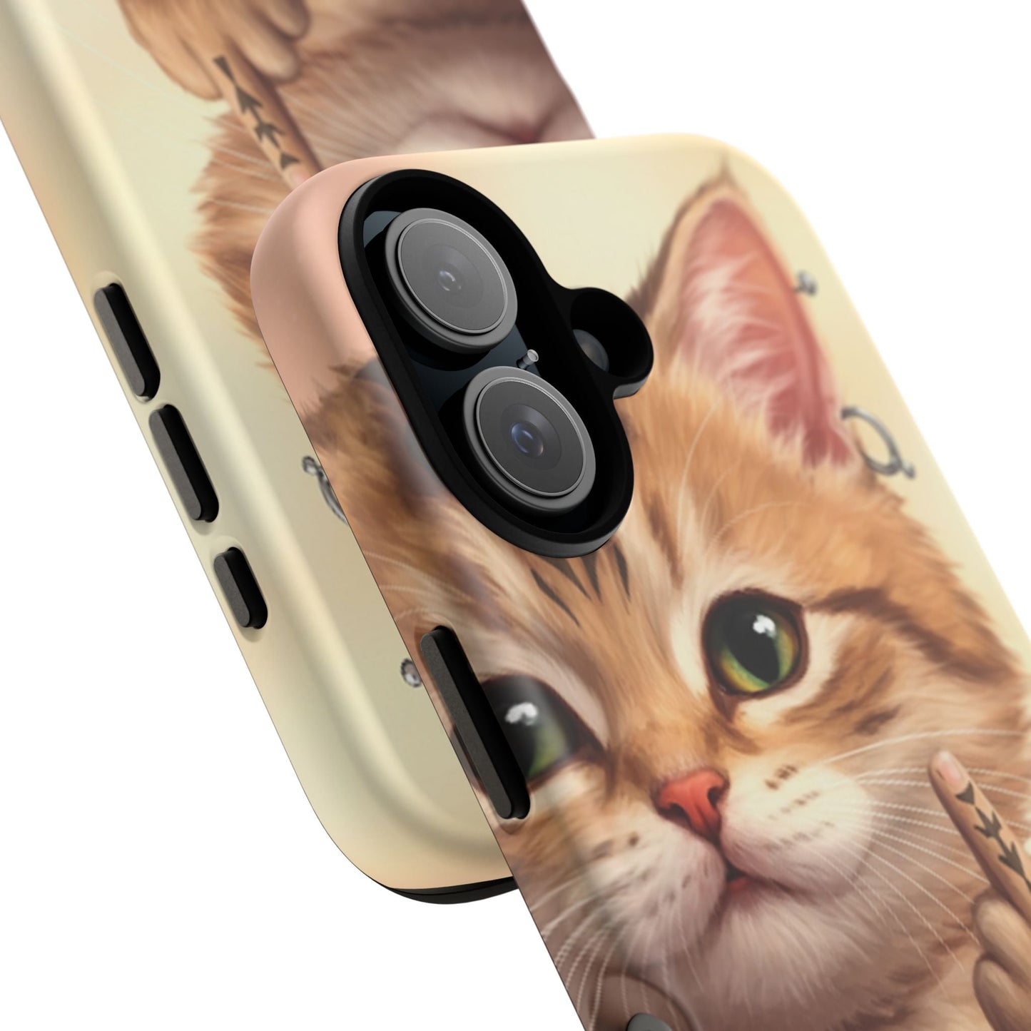 Evil Kitty Giving the Bird Tough Phone Case