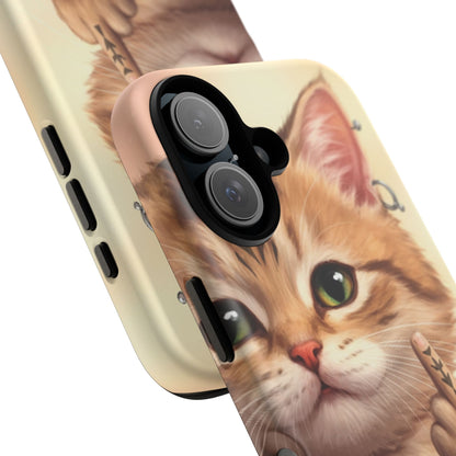 Evil Kitty Giving the Bird Tough Phone Case