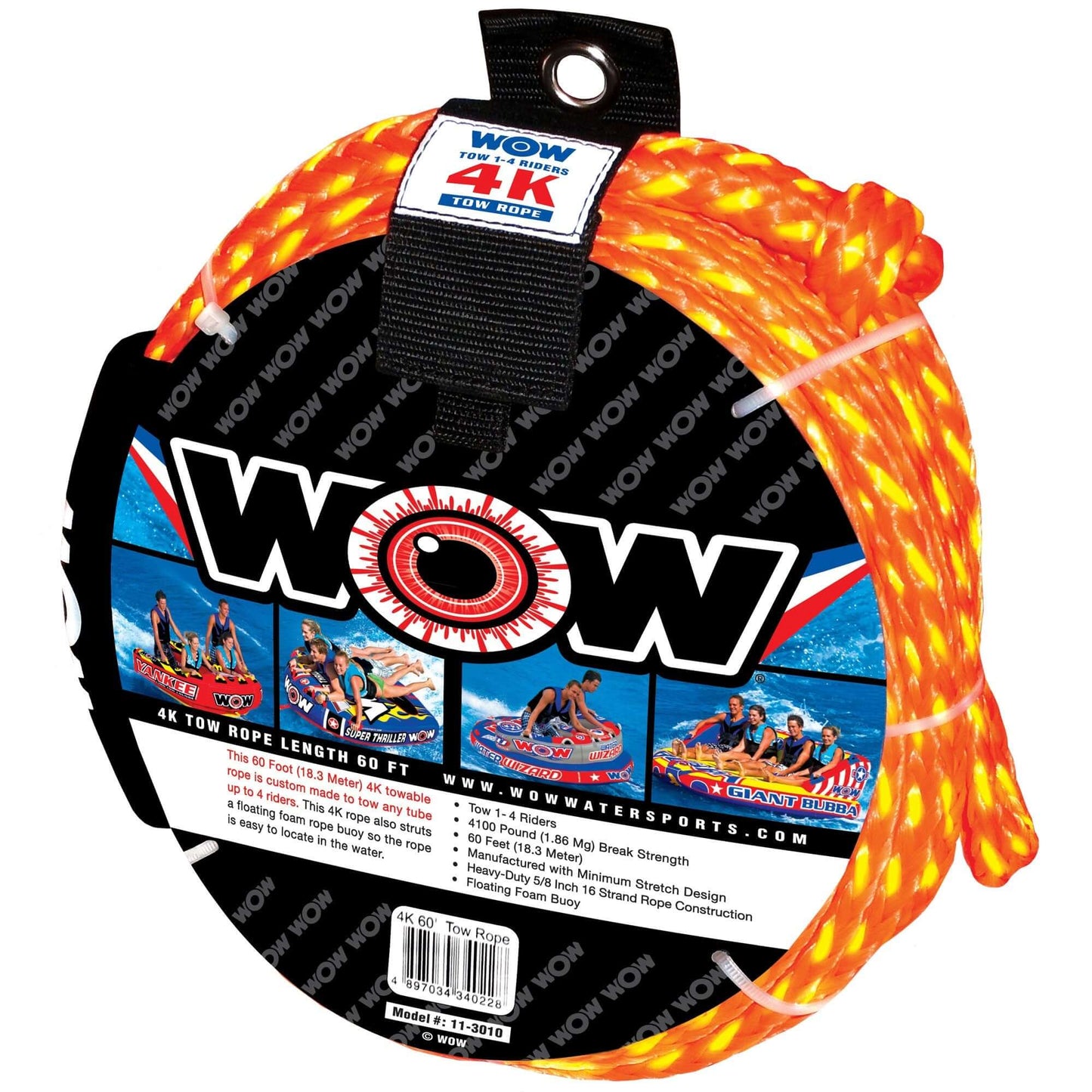 WOW Sports 4K 60' Tow Rope (11-3010)