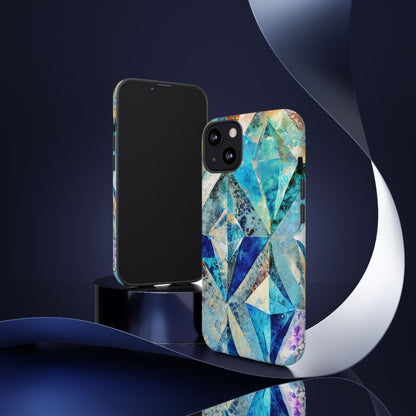Diamond Blue Abstract Tough Phone Case