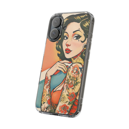 Retro Pin Up Clear Phone Case