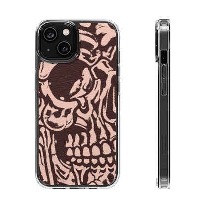 Gothic Abstract Skull Clear Phone Case